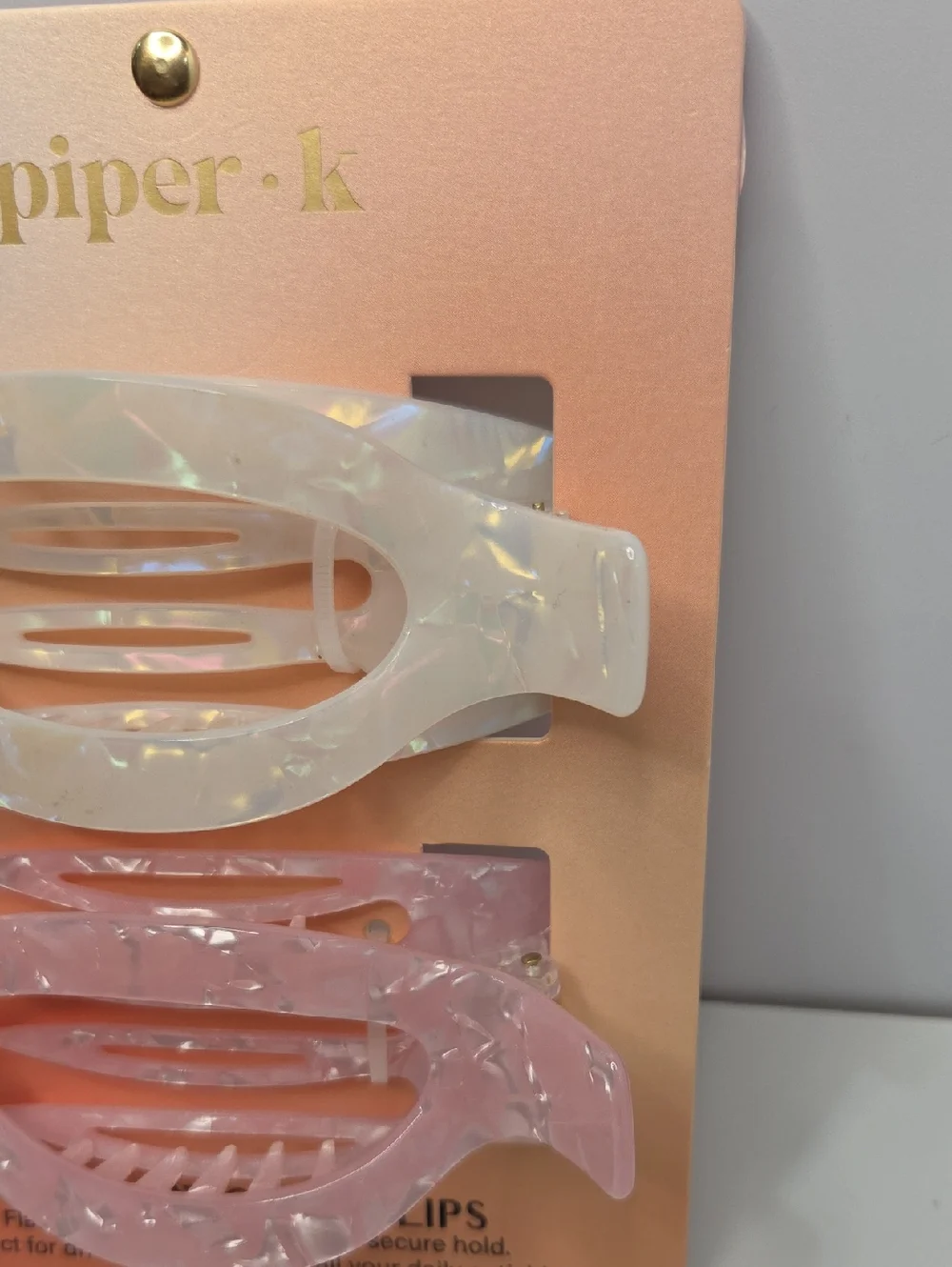💕▪️ Piper K▪️ Piper K Pearlescent Flat Lay Hair Claw Clips Set of 2